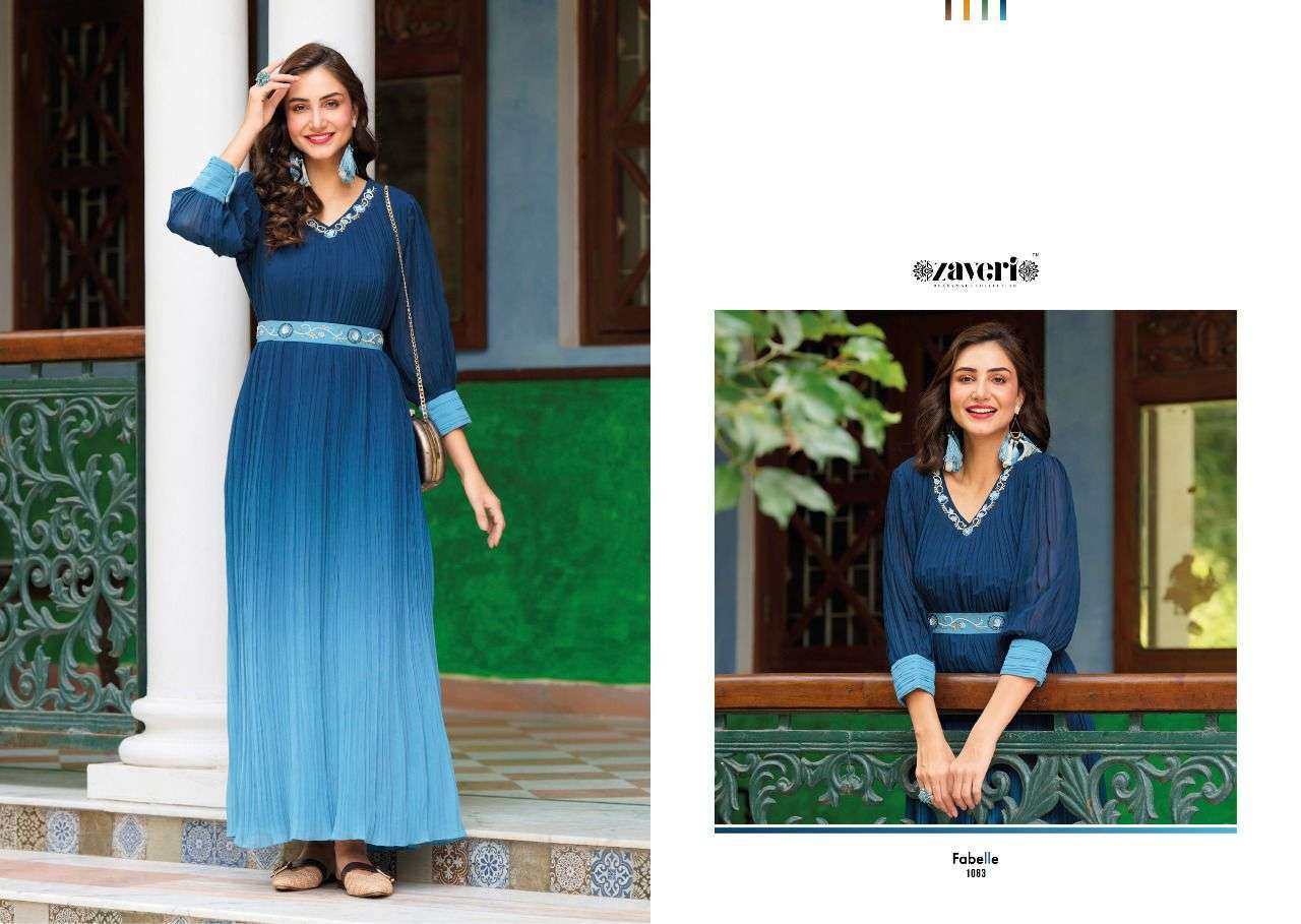 zaveri fabelle series 1083-1086 Shaded Georgette gown