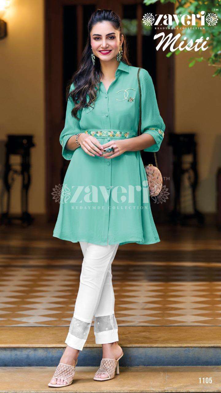 zaveri misti series 1105-1108 Heavy Chinon kurti