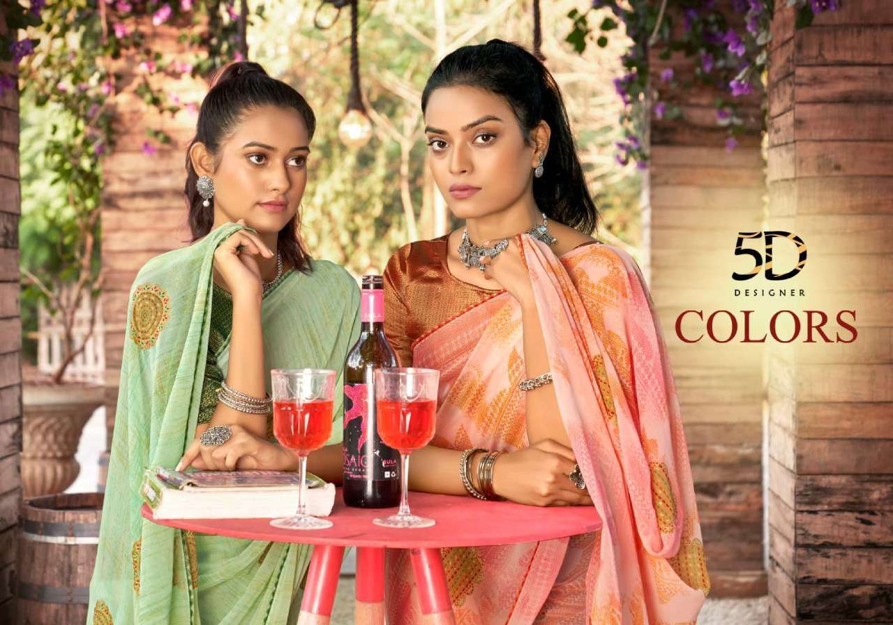 5d designer colors series 4031-4038 georgette saree 