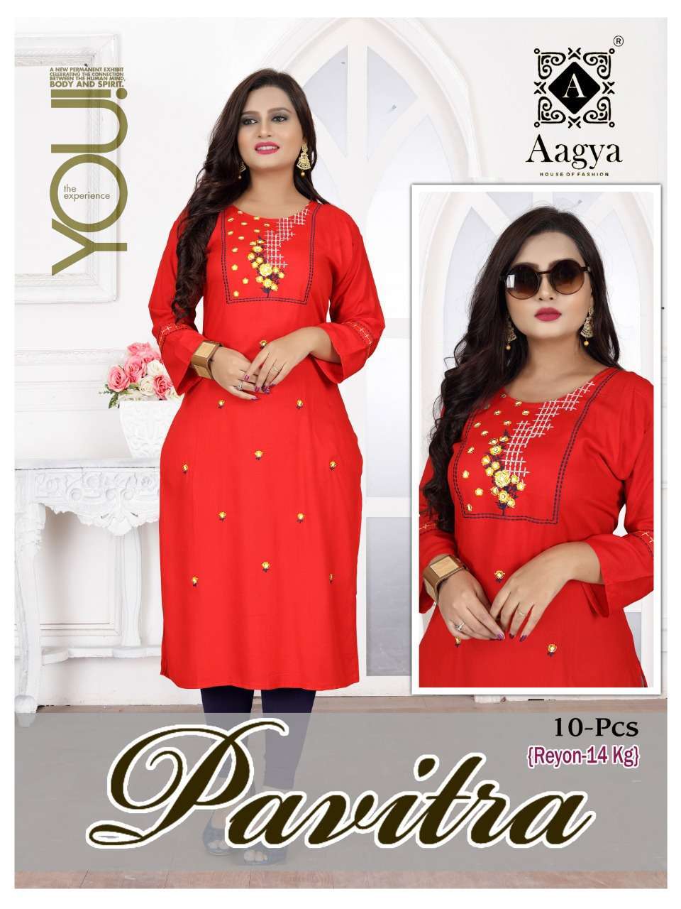 aagya pavitra series 01-10 Rayon 14 Kg kurti
