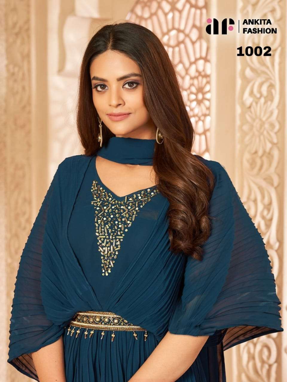 ankita fashion designer pure georgette flair gown 