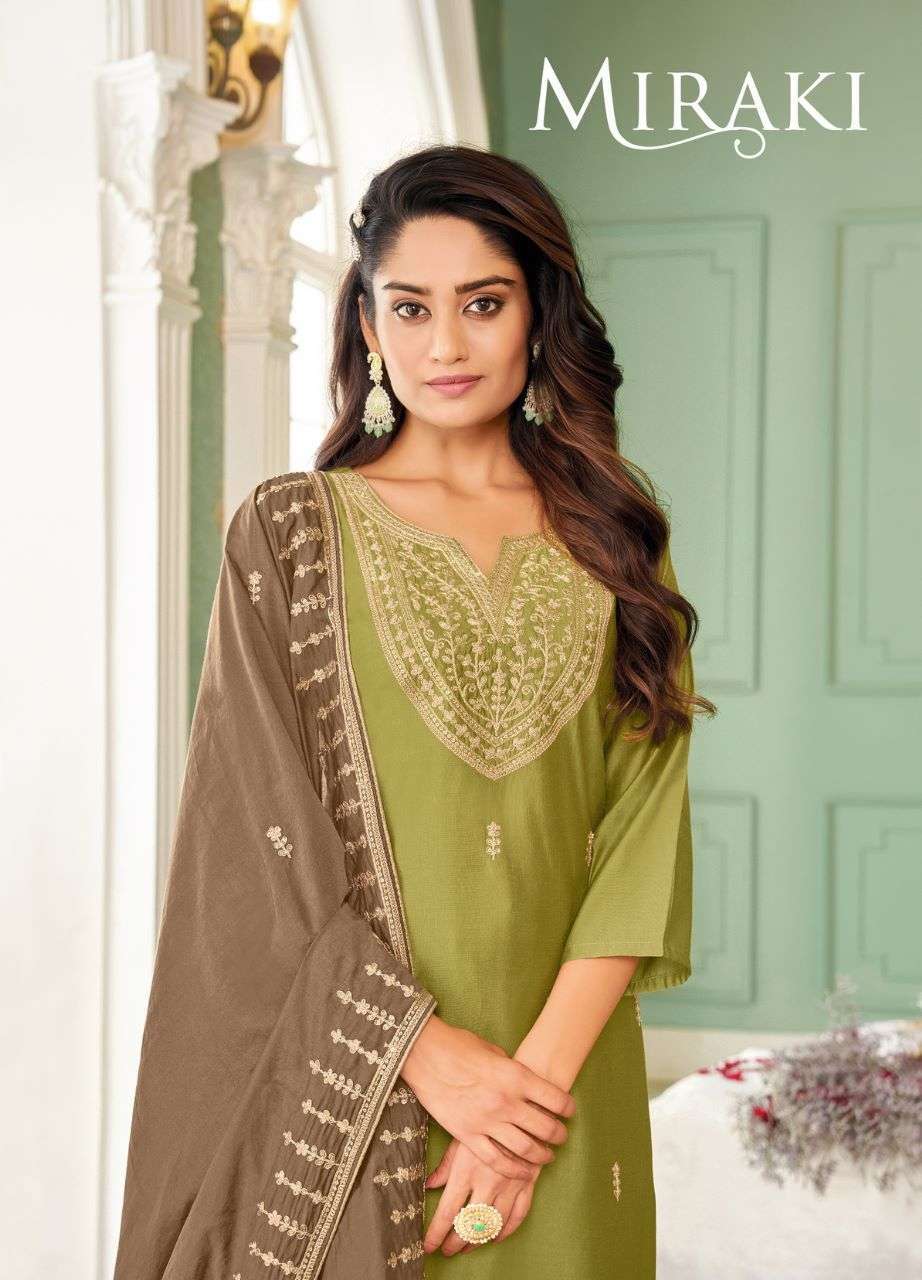 artio miraki series 59001-59006 pure silk readymade suit 