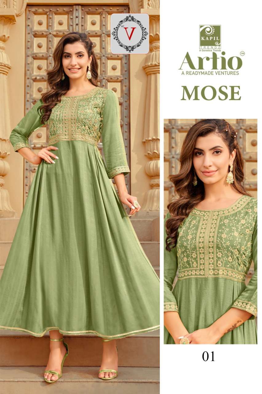 artio mose series 01-06 fancy rayon kurti 
