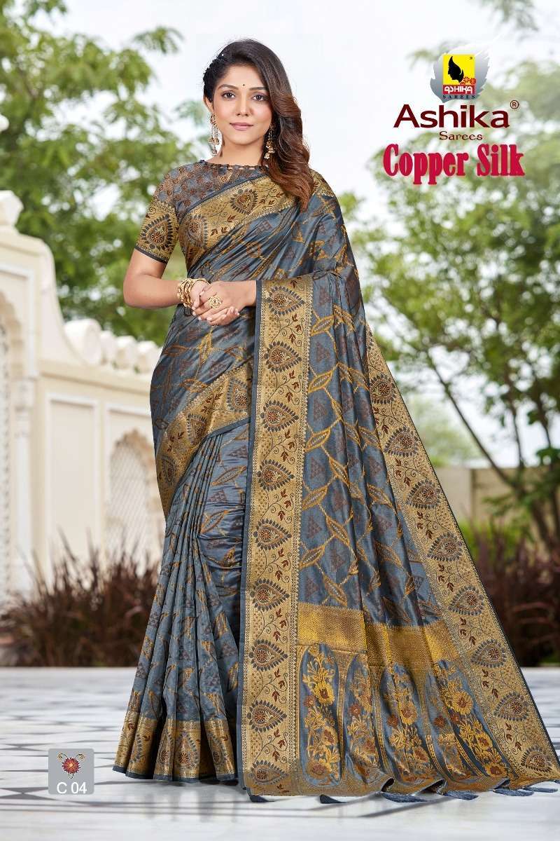 ashika sarees copper silk series 01-06 silk saree 