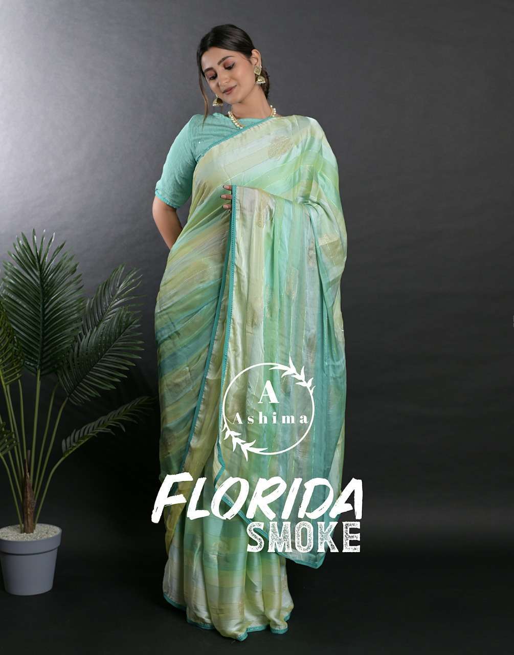 ashima florida smoke series 7001-7008 P*n 13 line satin saree