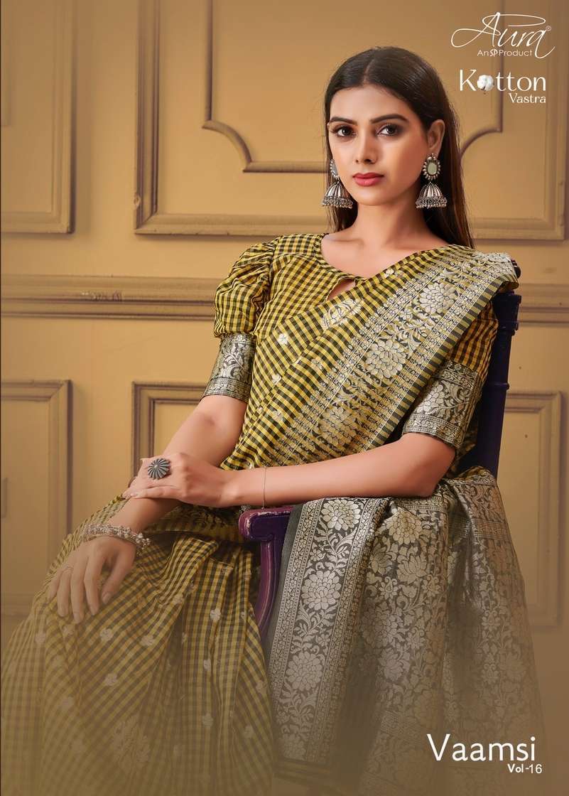 aura vaamsi vol 16 series 38801-38806 Kotton Vastra saree