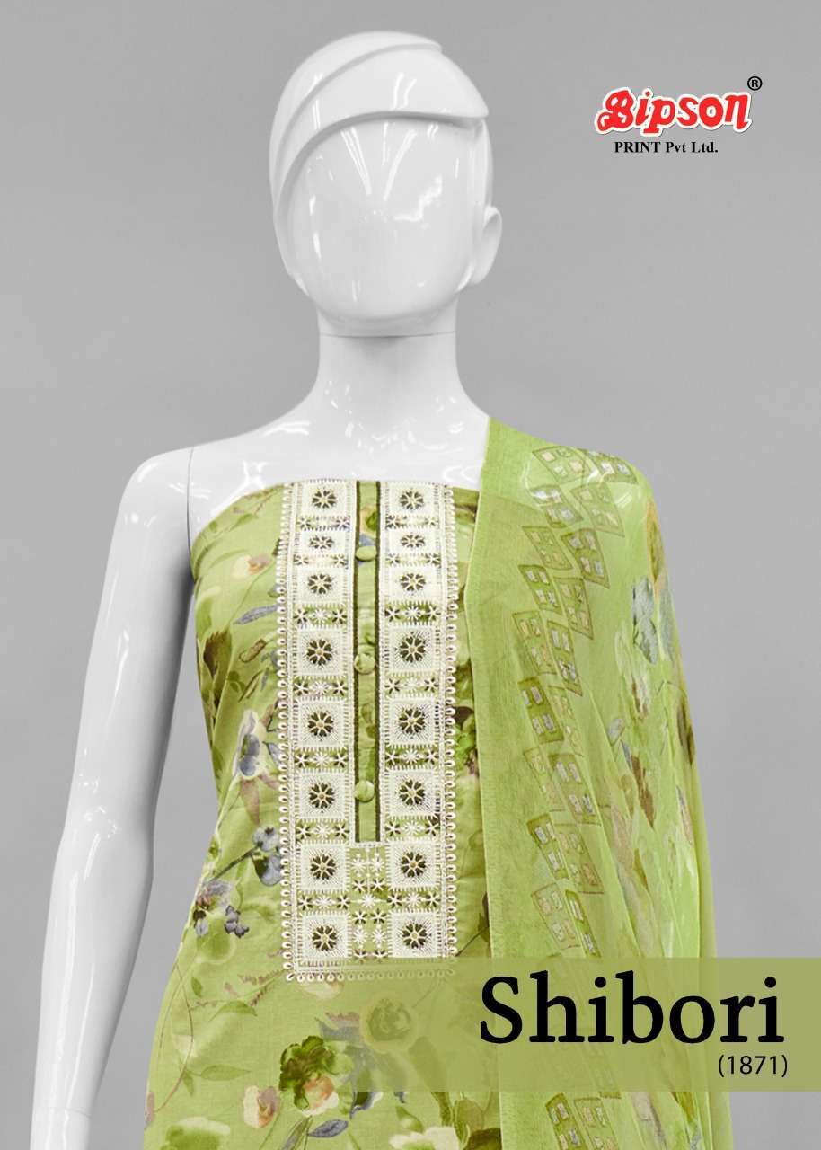 bipson shibori 1871 & 1874 pure cambric lawn print suit 