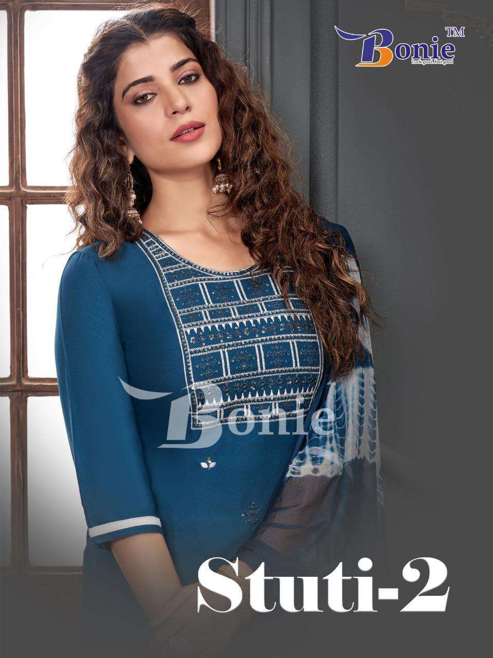 bonie stuti-2 series 1001-1008 14kg rayon readymade suit