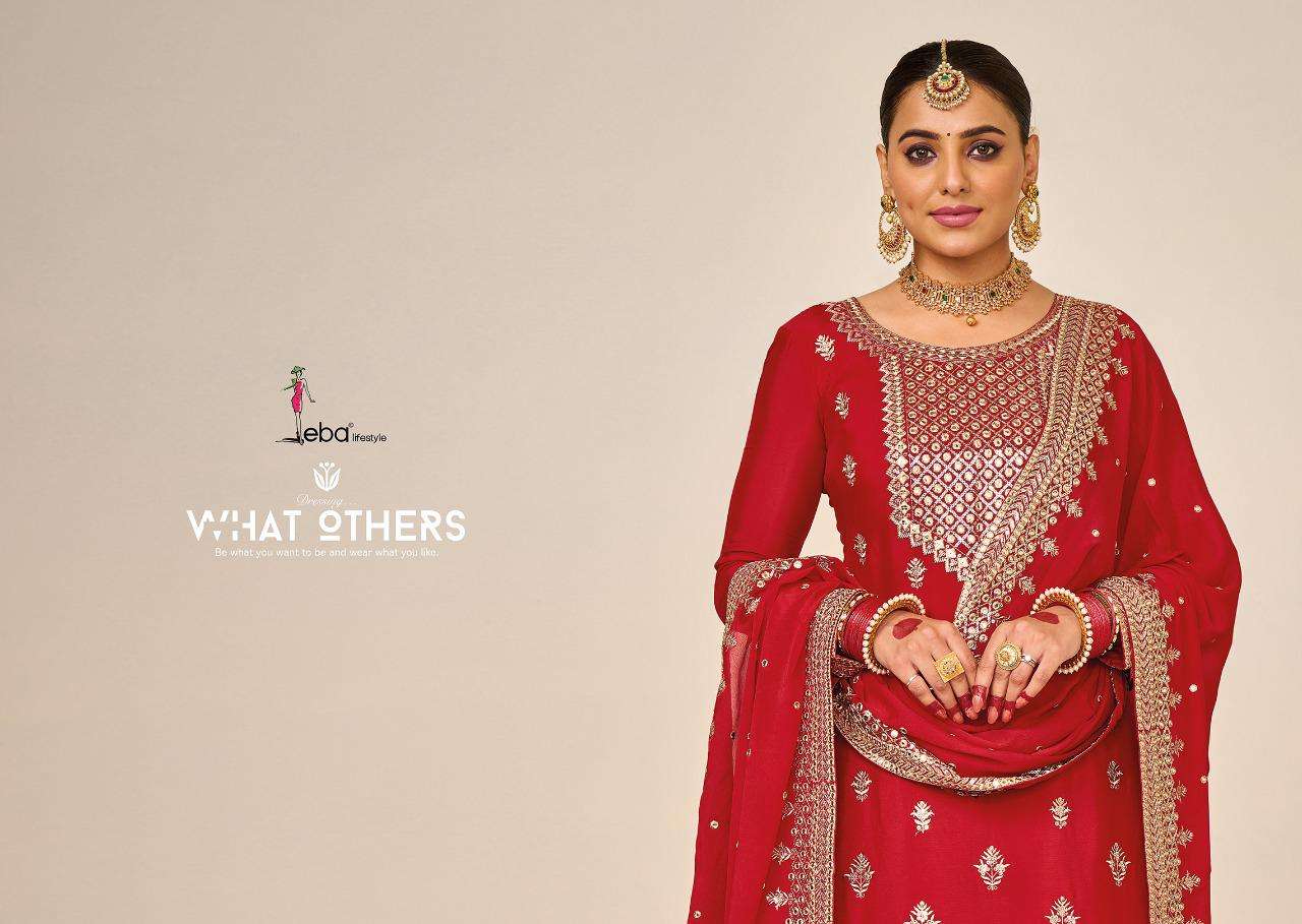 eba hurma vol 38 designer heavy chinon suit 