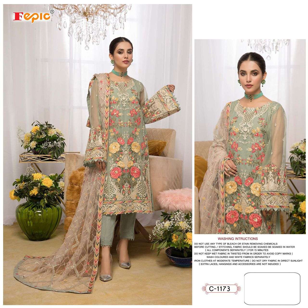 fepic rosemeen C-1173 designer georgette suit 