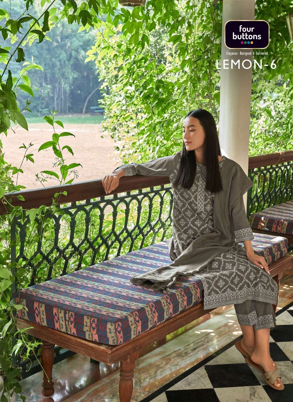 four buttons lemon vol 6 series viscose readymade suit 