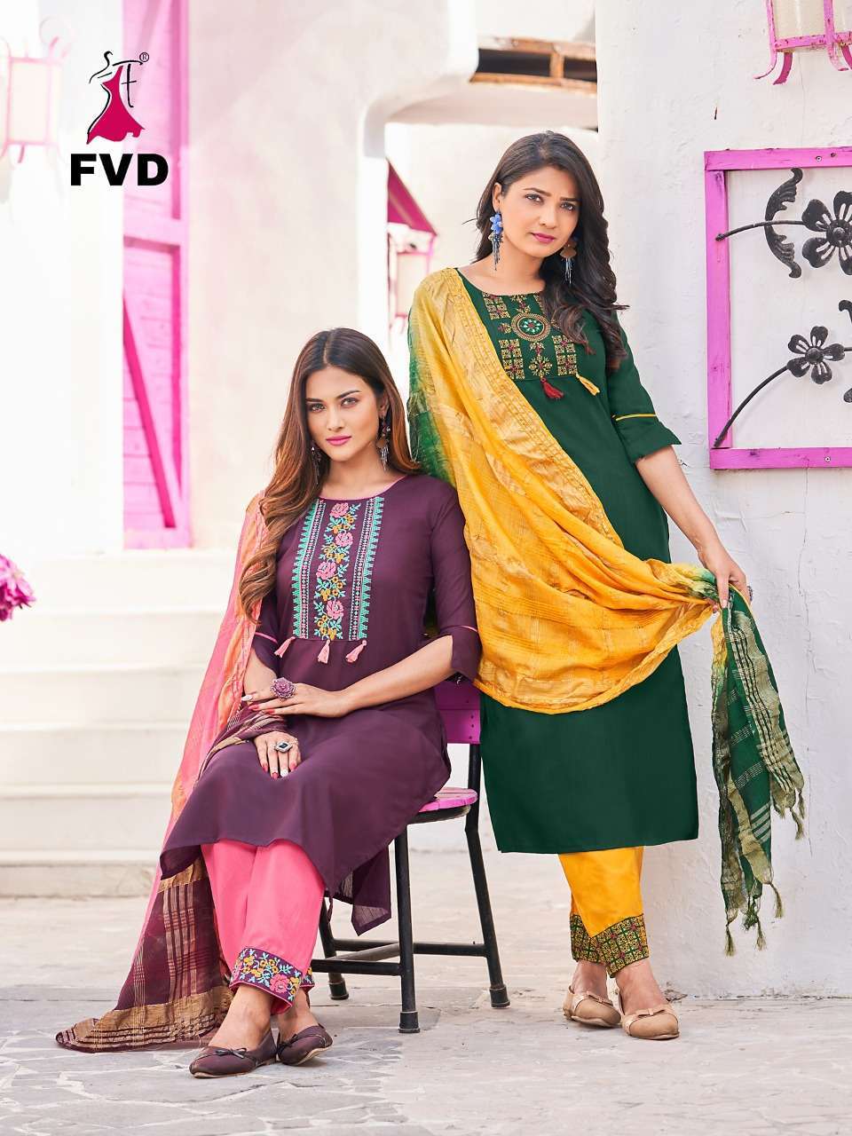 fvd kites vol 3 series 1001-1008 fancy viscose readymade suit 