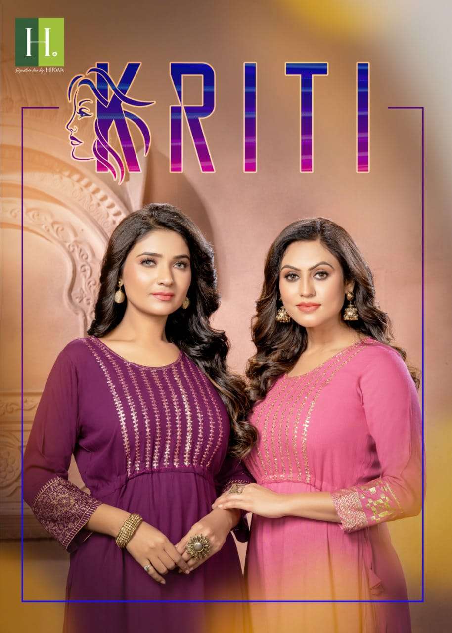 hirwa kriti series 101-108 heavy rayon wrinkle kurti 