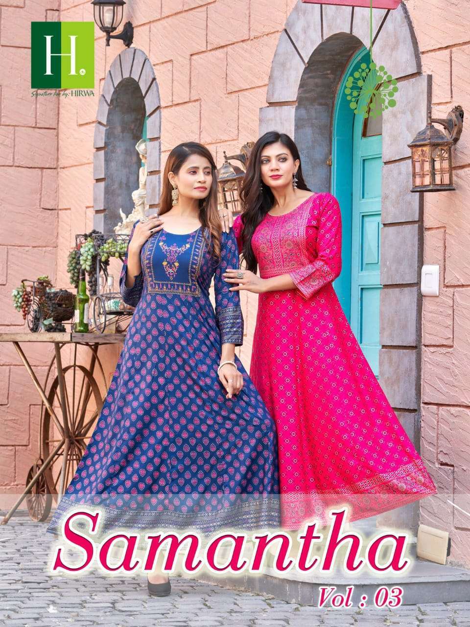 hirwa samantha vol 3 Heavy Rayon anarkali style kurti 