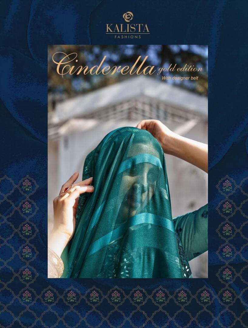 kalista cinderella gold edition series 67466-67473 satin organza saree
