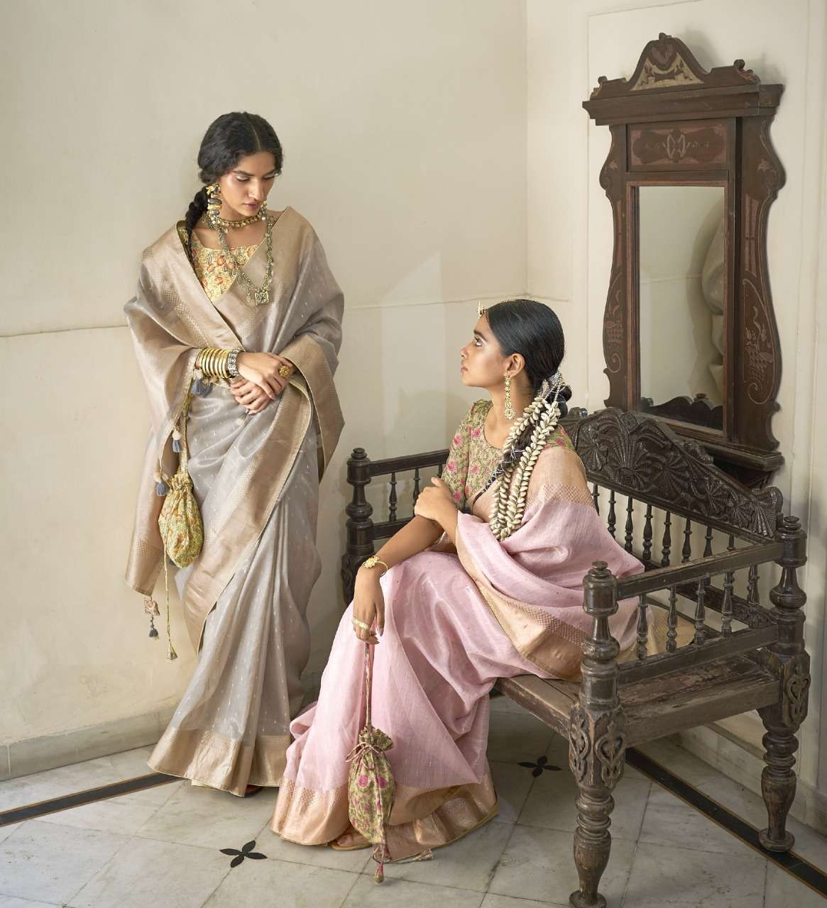 kimora chhaap designer tissue silk saree 