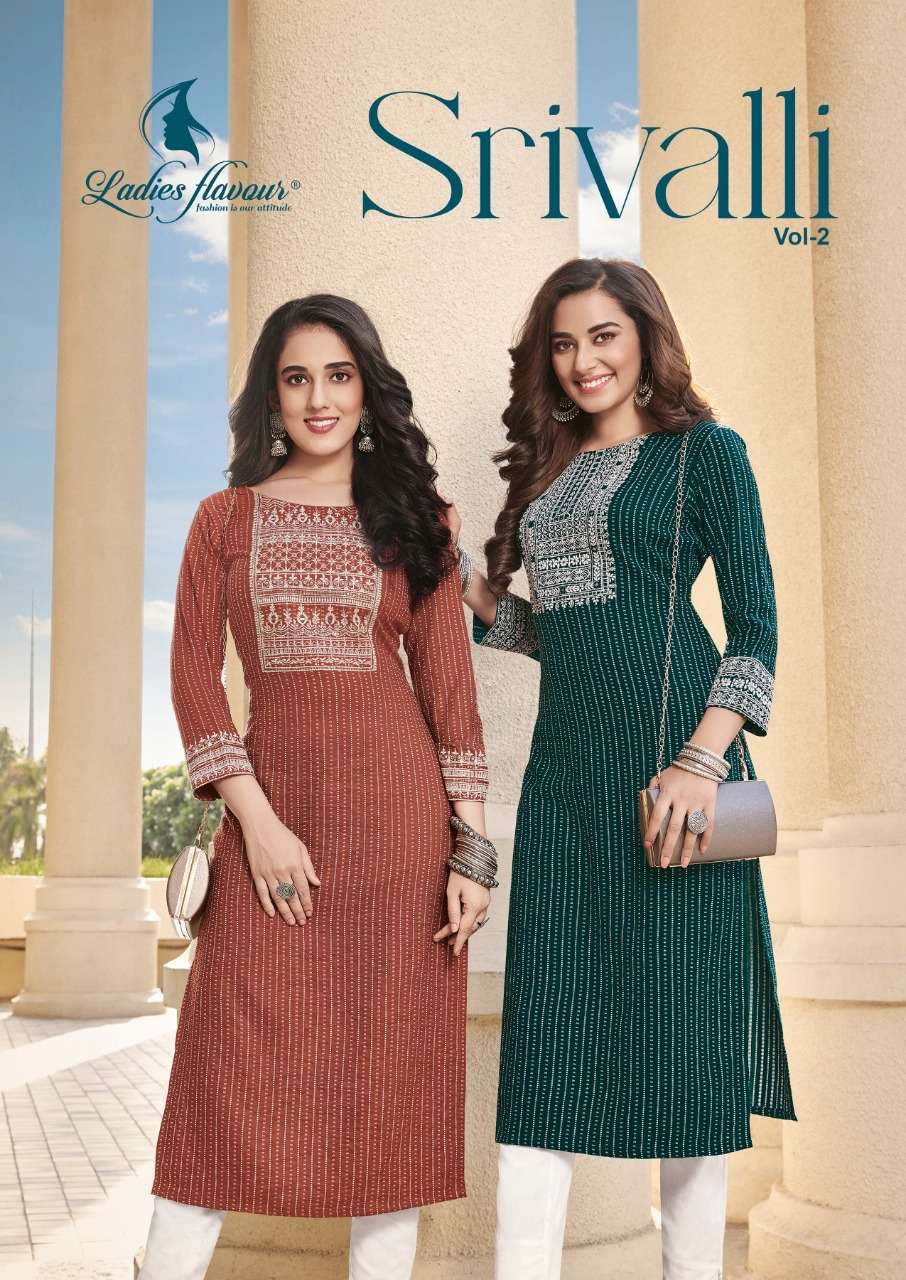 ladies flavour srivalli vol 2 series 2001-2006 rayon viscose kurti 