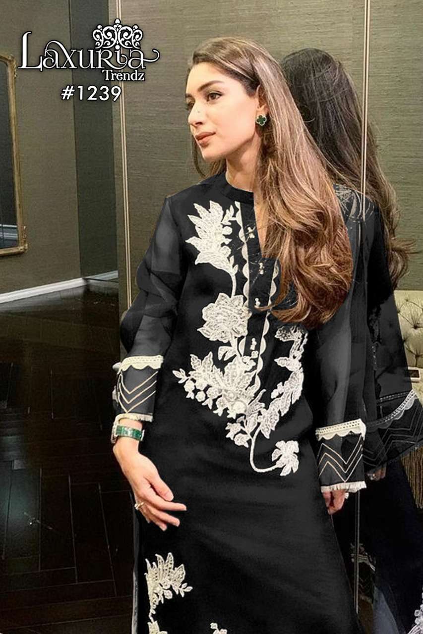 laxuria trendz 1239 designer faux georgette suit 