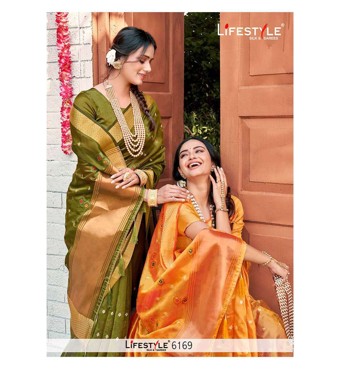 lifestyle 6169 organza saree 