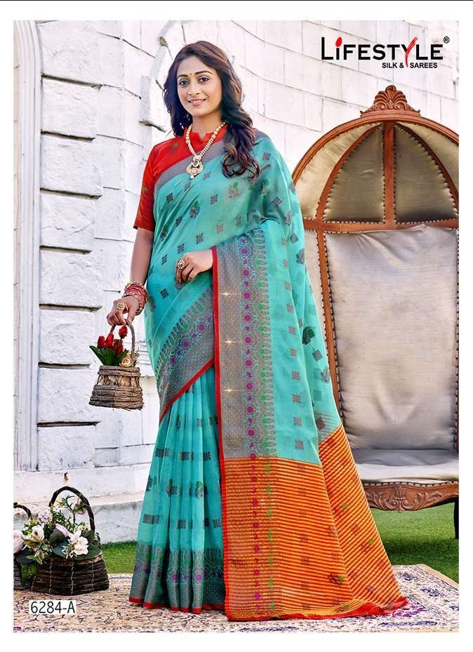 lifestyle 6284 vol 1 organza fancy saree