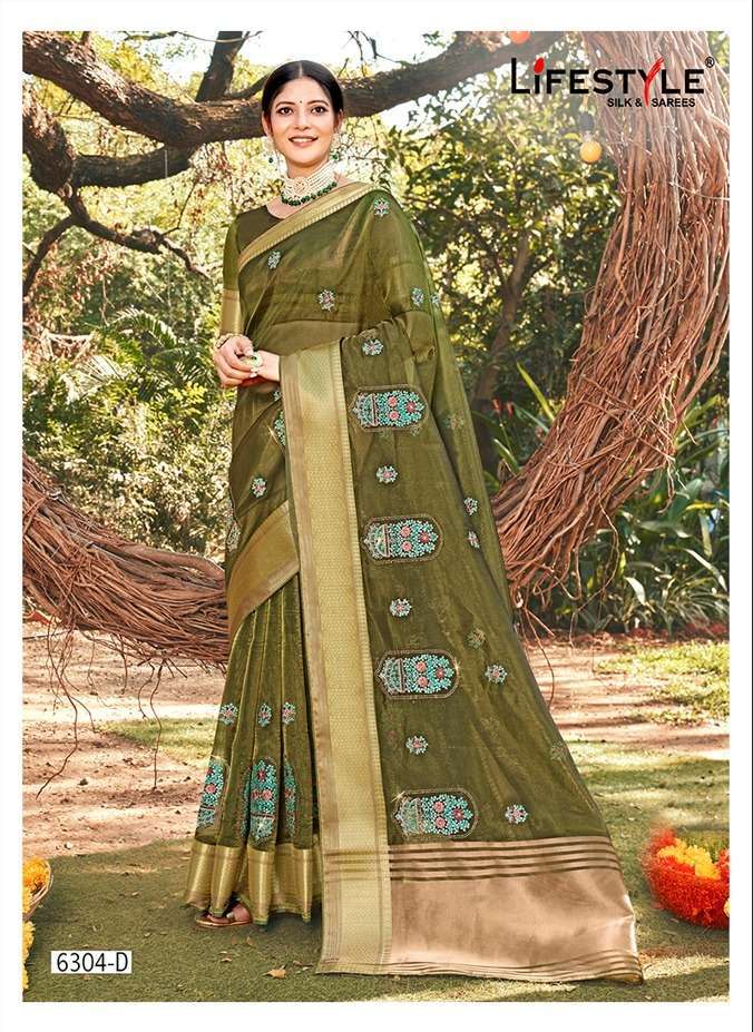 lifestyle 6304 vol 1 organza party wear saree