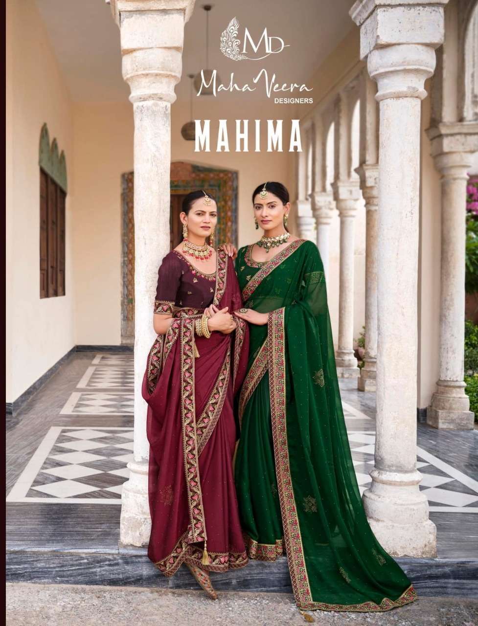 mahaveera mahima series 1001-1010 chiffon saree