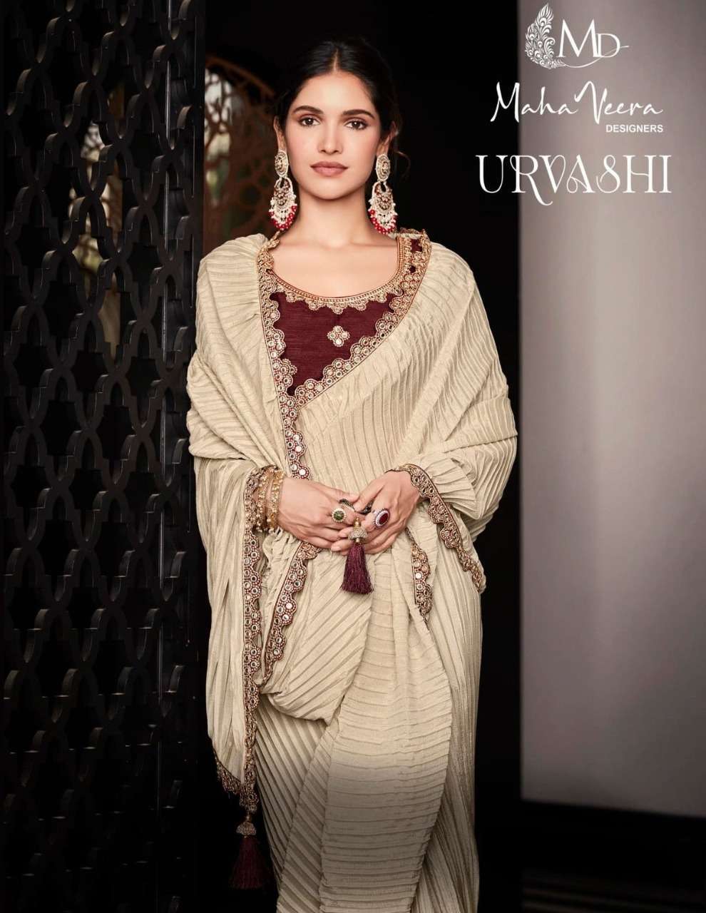 mahaveera trendz urvashi series 1001-1009 chinon saree