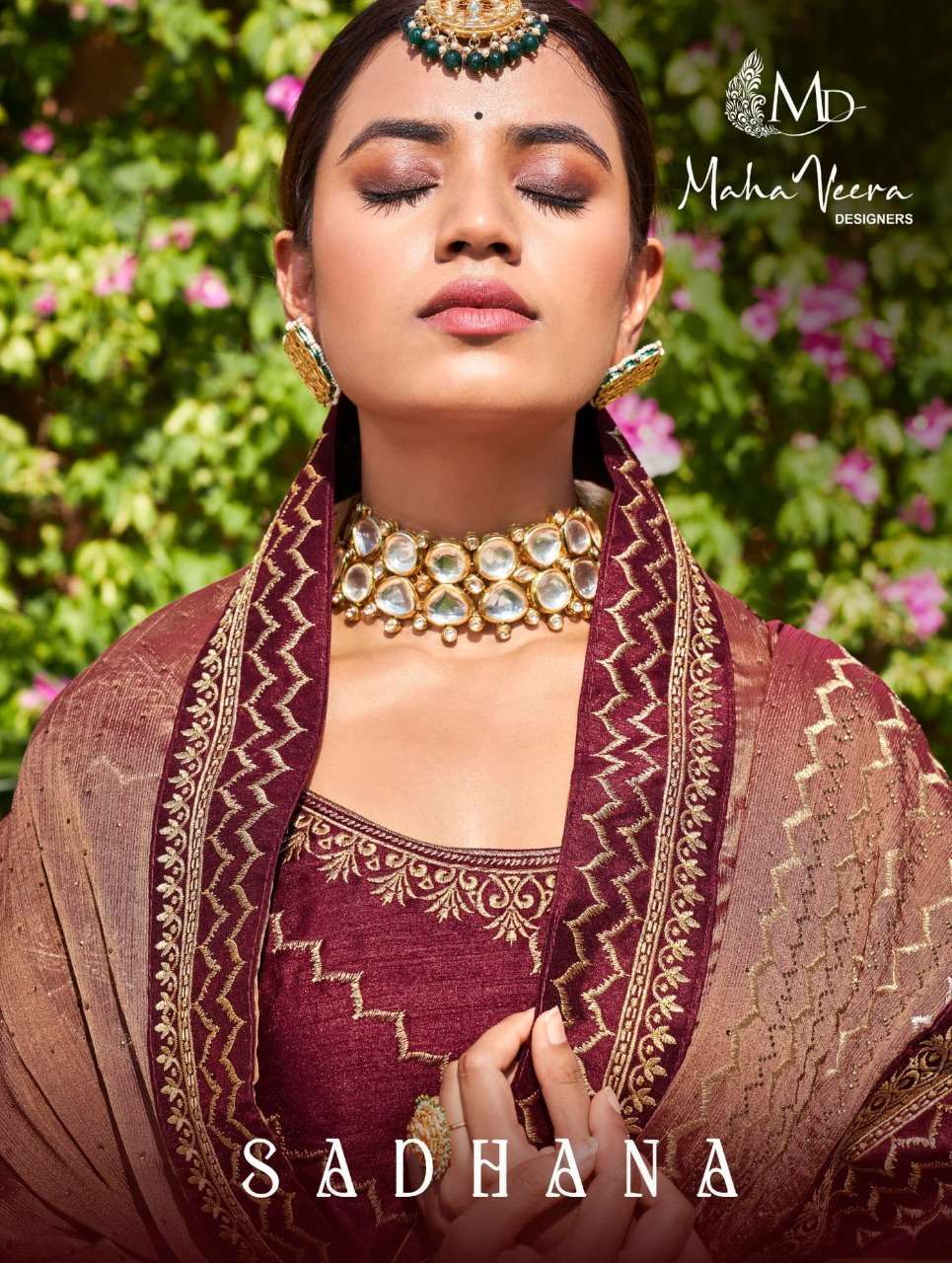 Mahveera sadhana 12001-12009 fancy jari work saree