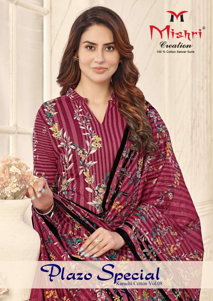 mishri creation plazo special vol 8 series 8001-8010 cotton suit 