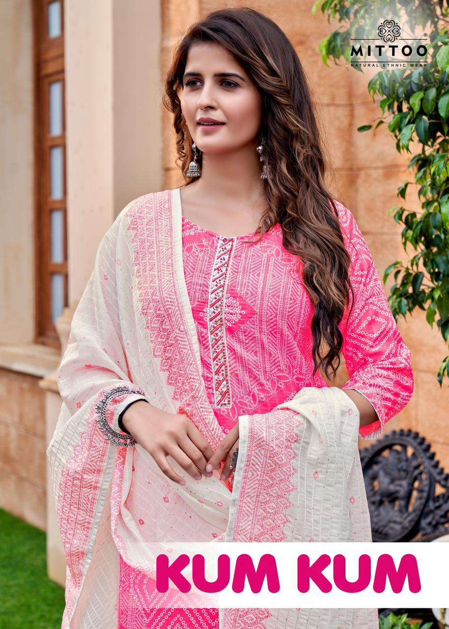 mittoo kumkum series 3001-3004 Muslin Weaving Digital readymade suit