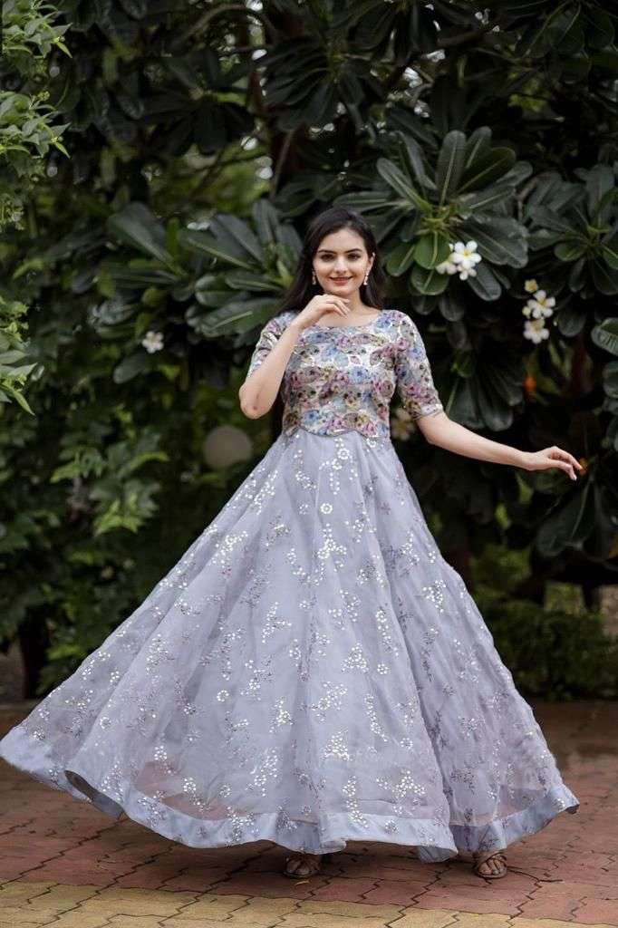 Organza with embroidery dresss