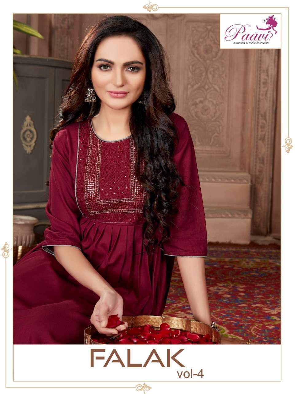 paavi falak vol 4 series 4001-4008 Plain Rayon kurti