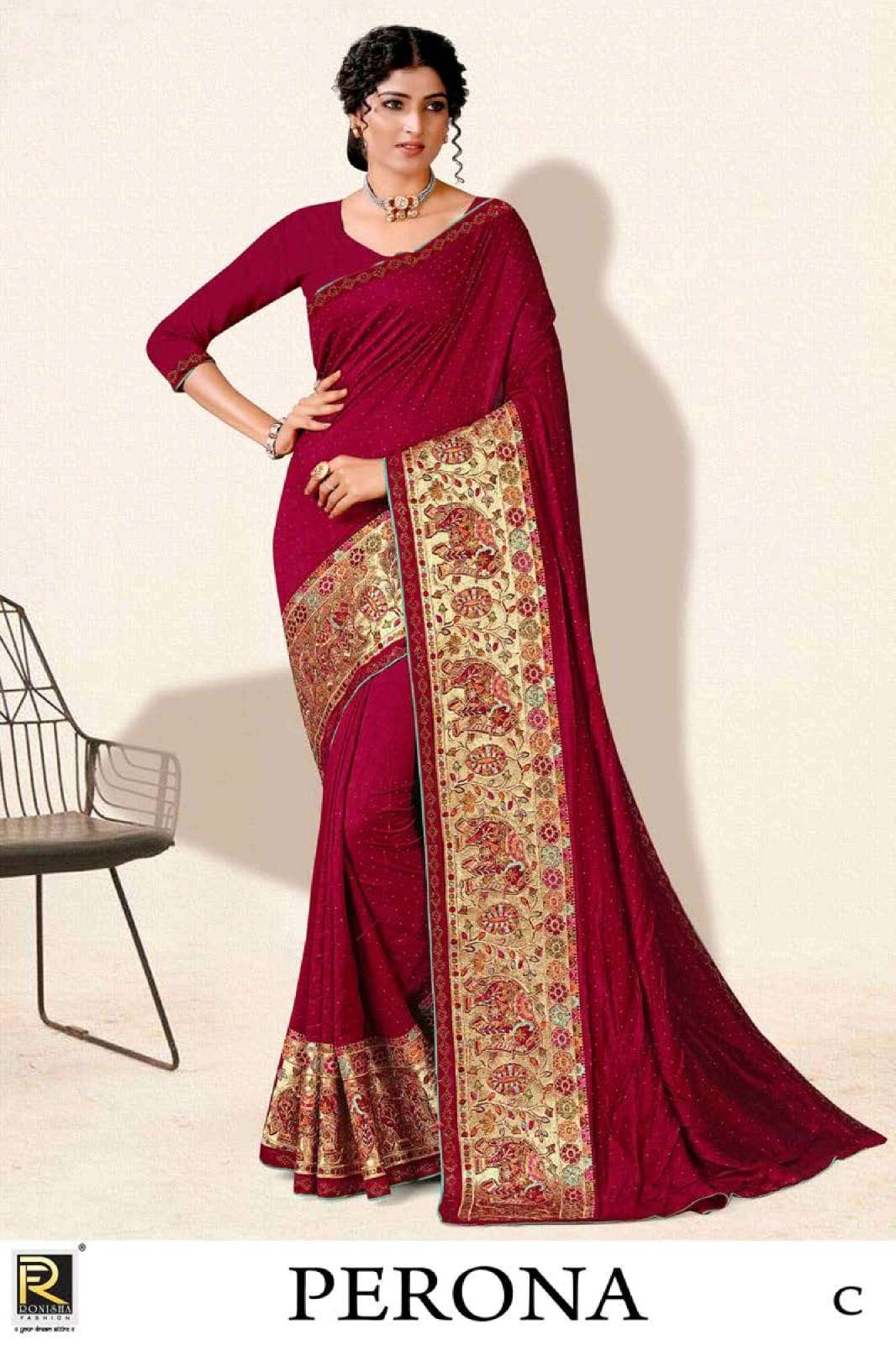 Perona by ranjna pc vichitra silk embroidery saree