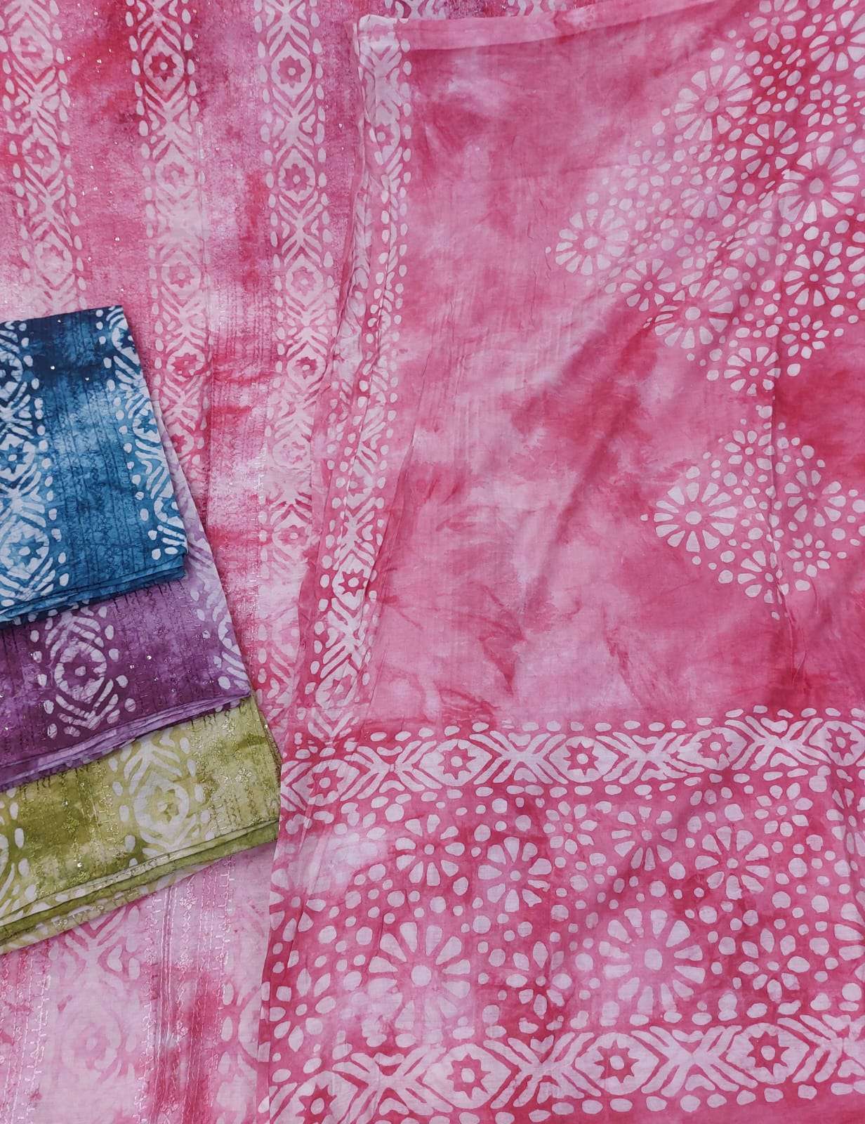 pr batik prism Chanderi Batik with Prism suit