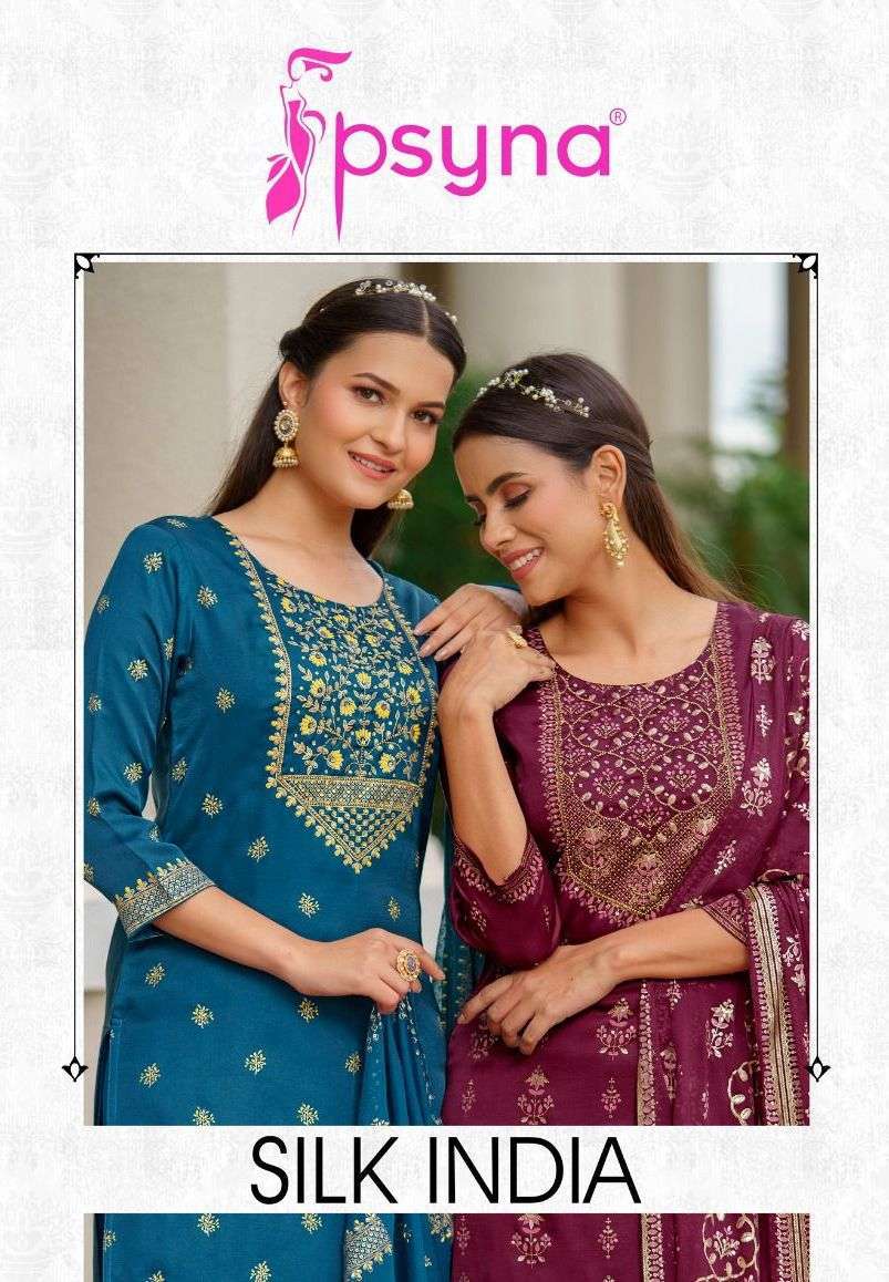 psyna silk india series 1001-1006 silk readymade suit 