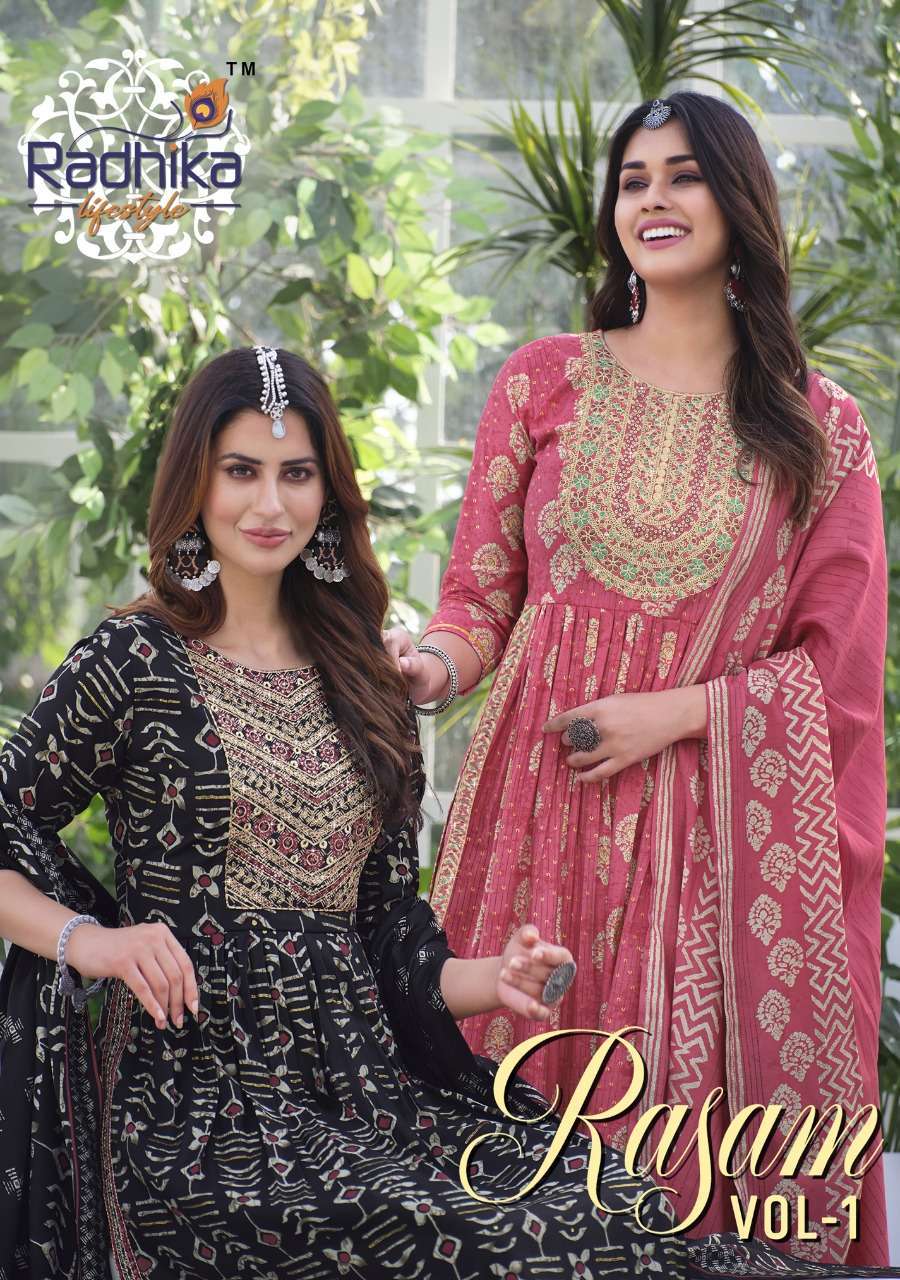 radhika lifestyle rasam vol 1 series 1001-1008 pure modal chanderi readymade suit