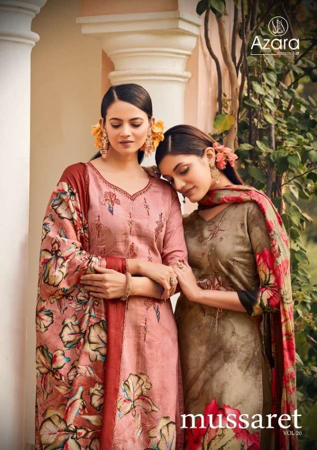 radhika mussaret vol 20 series 45001-45008 cotton satin suit 