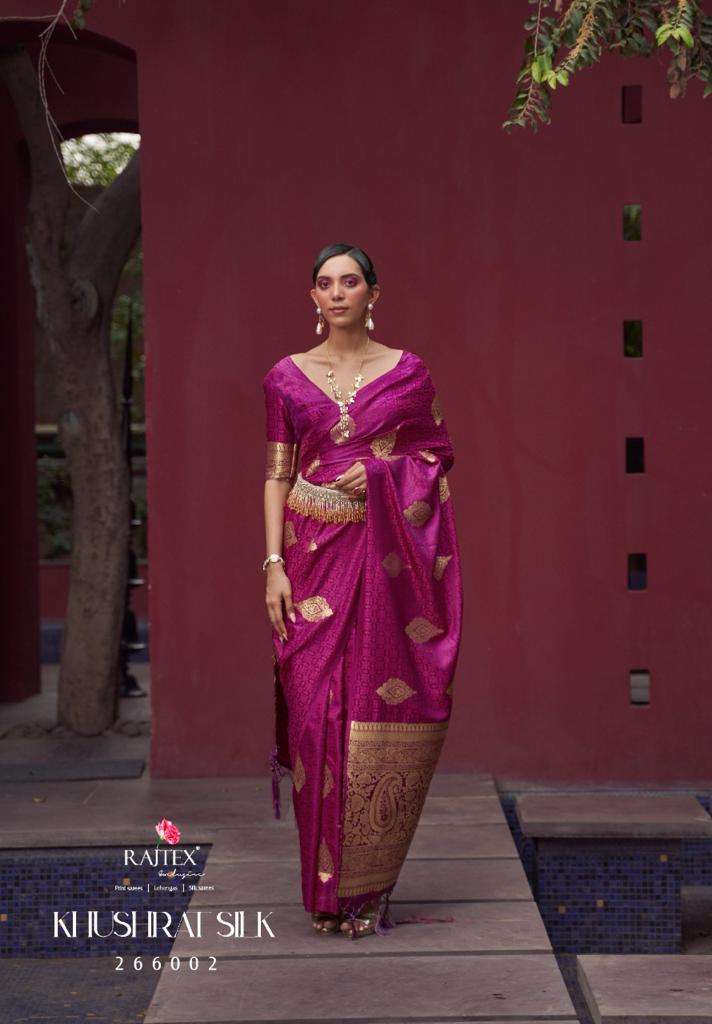 rajtex khushrat silk designer pure satin weaving silk saree 