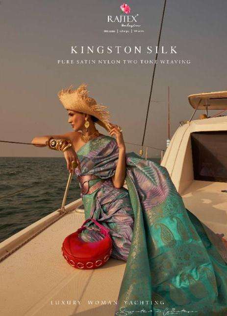 rajtex kingstone silk series 305001-305010 pure satin nylon saree