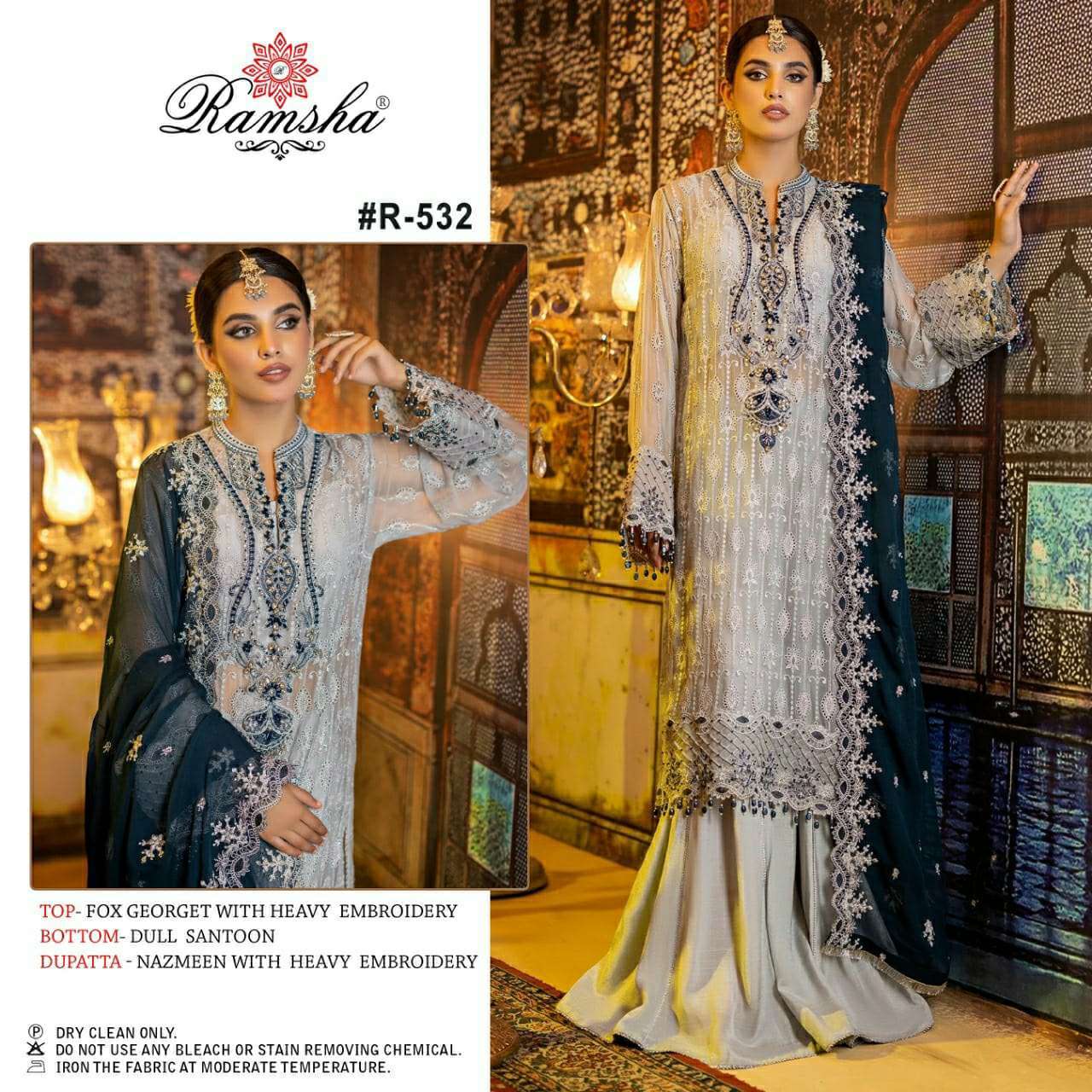 Ramsha R-532 georgette heavy embroidery suit 
