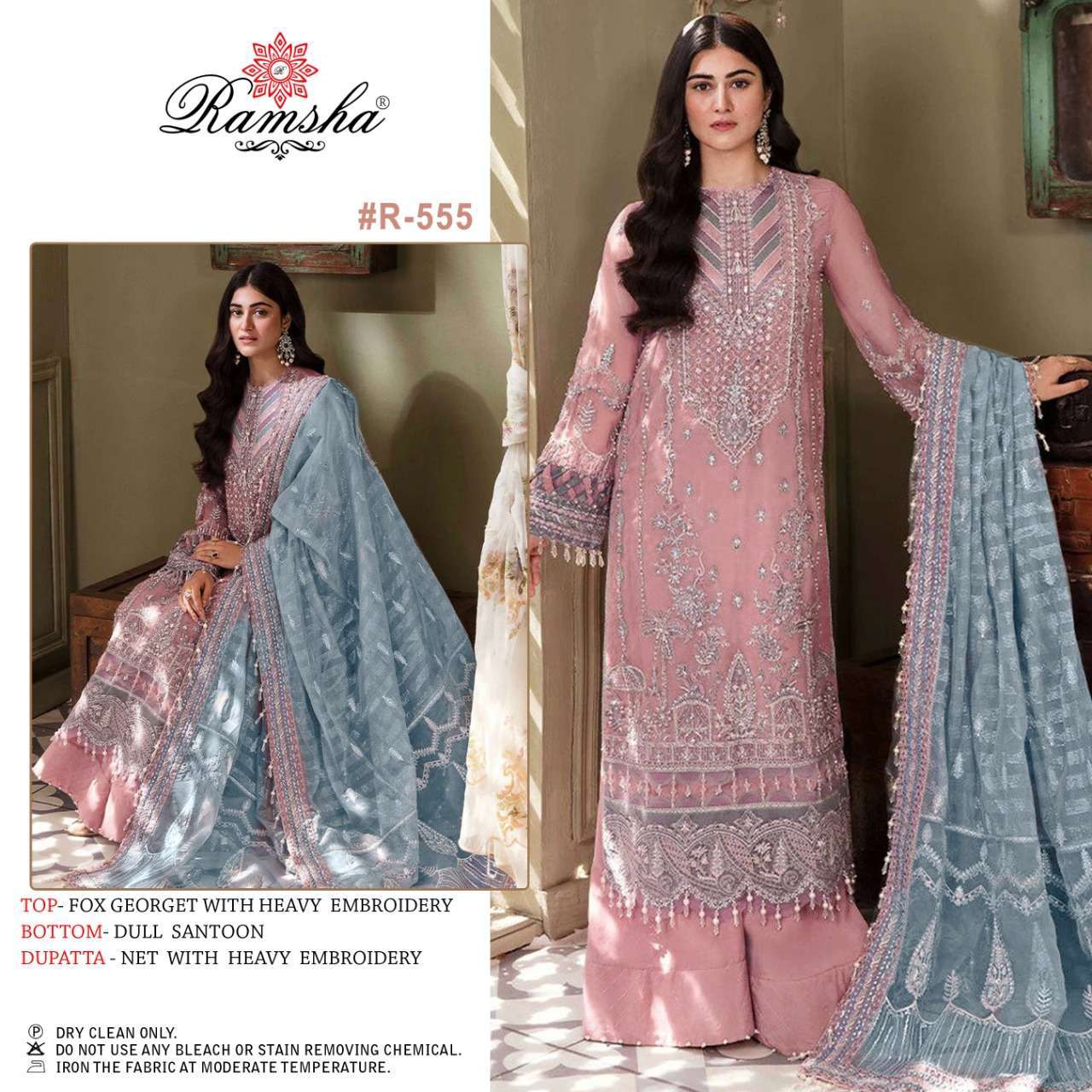 ramsha r 555 georgette heavy embroidery suit