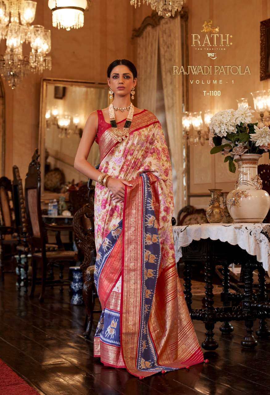 rath rajwadi patola series 1100-1105 Smooth Silk saree