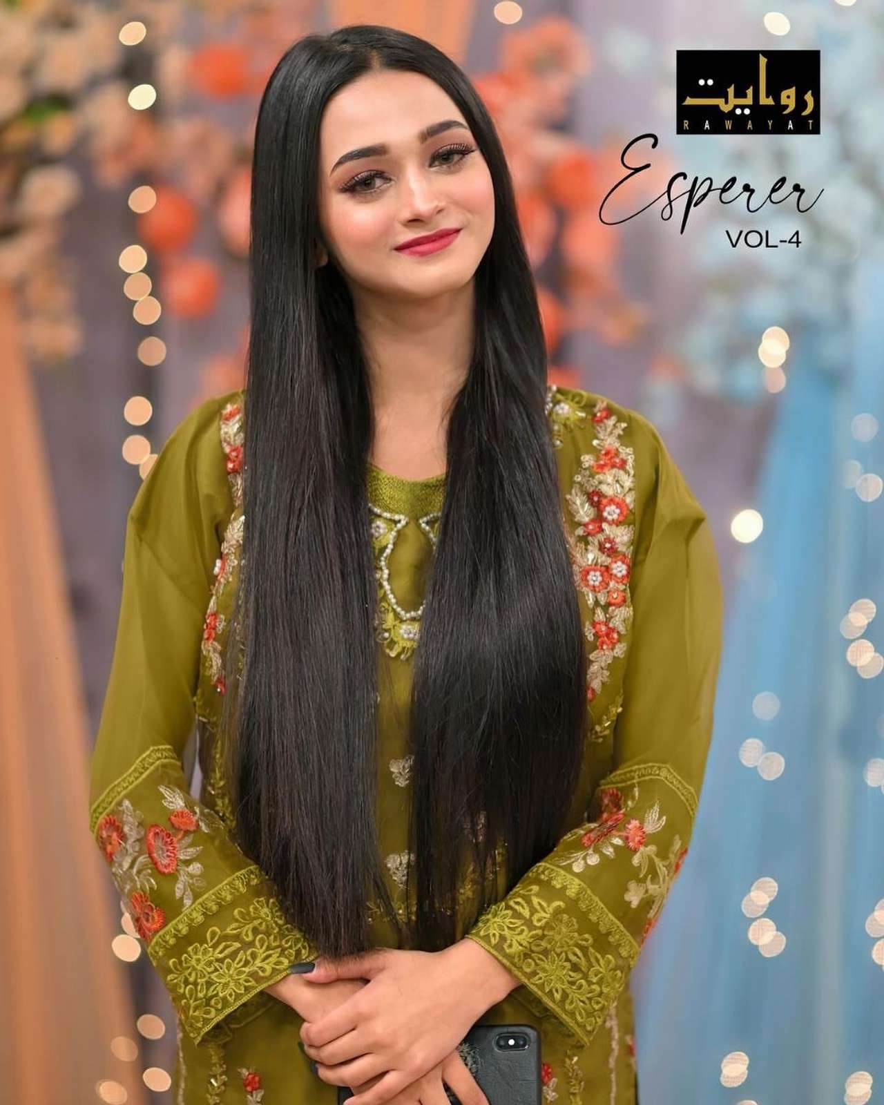 rawayat esperer vol 4 series 3072 organza silk suit 