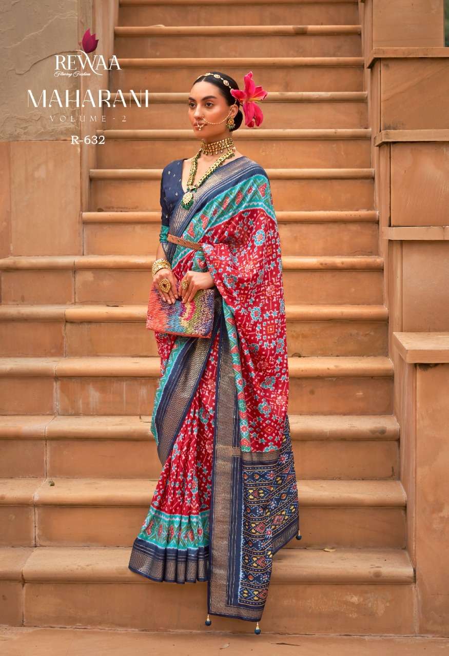 rewaa maharani vol 2 designer smooth patola saree 