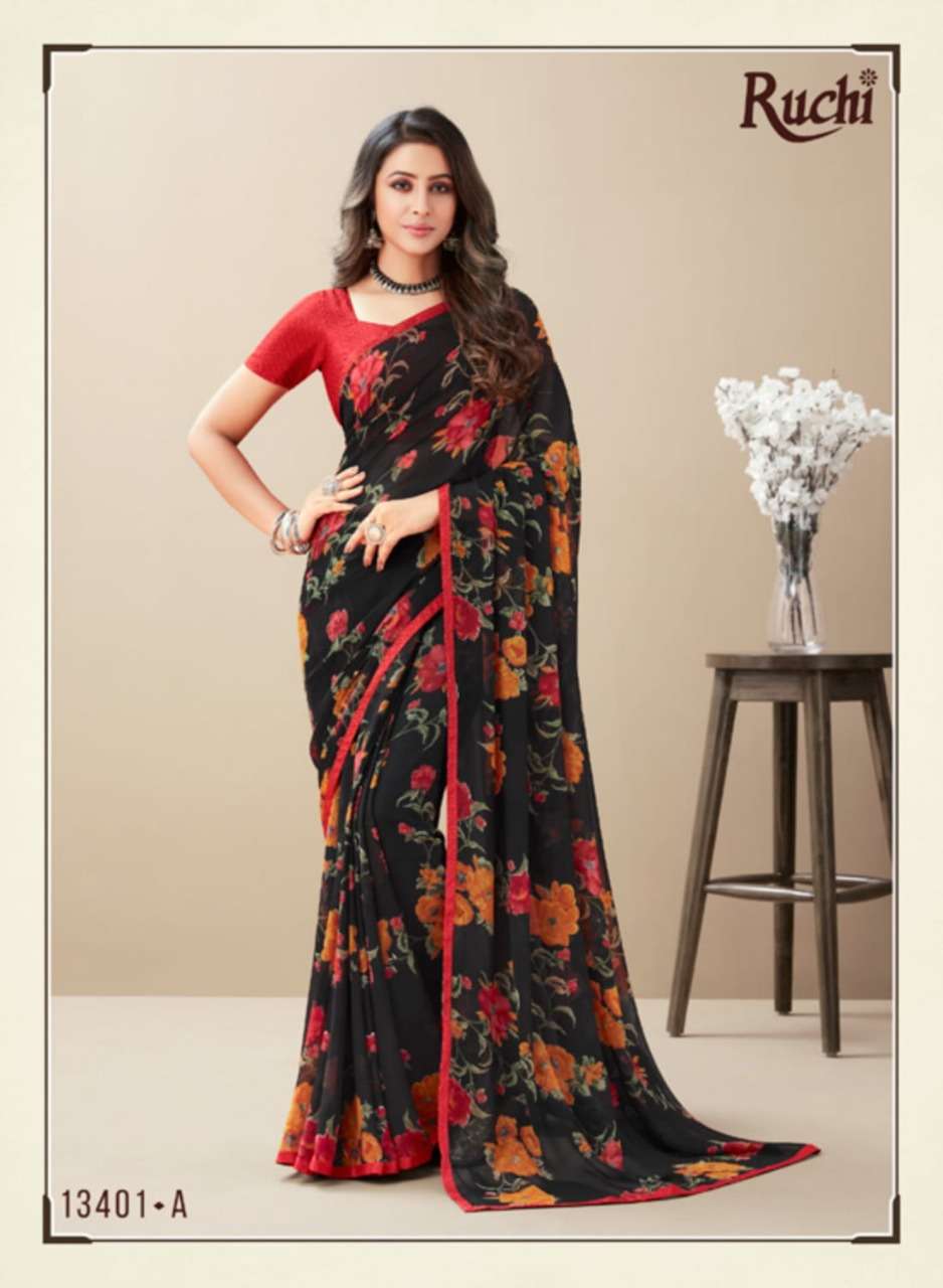 ruchi nimayaa designer georgette saree 