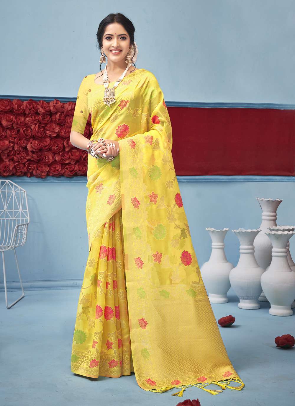 sangam prints krishnpriya organza saree