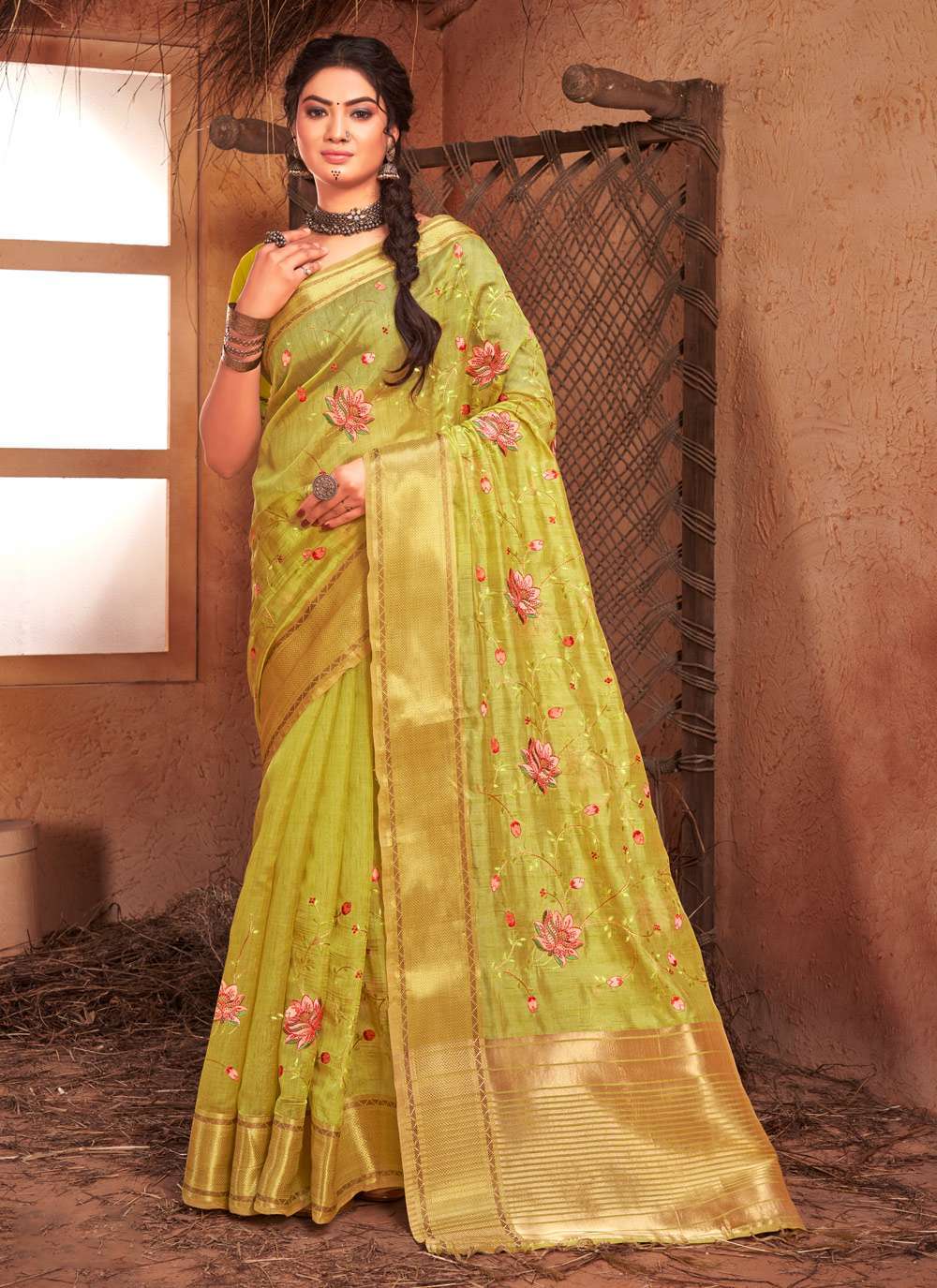 sangam prints manbhawan series Organza siroski work saree