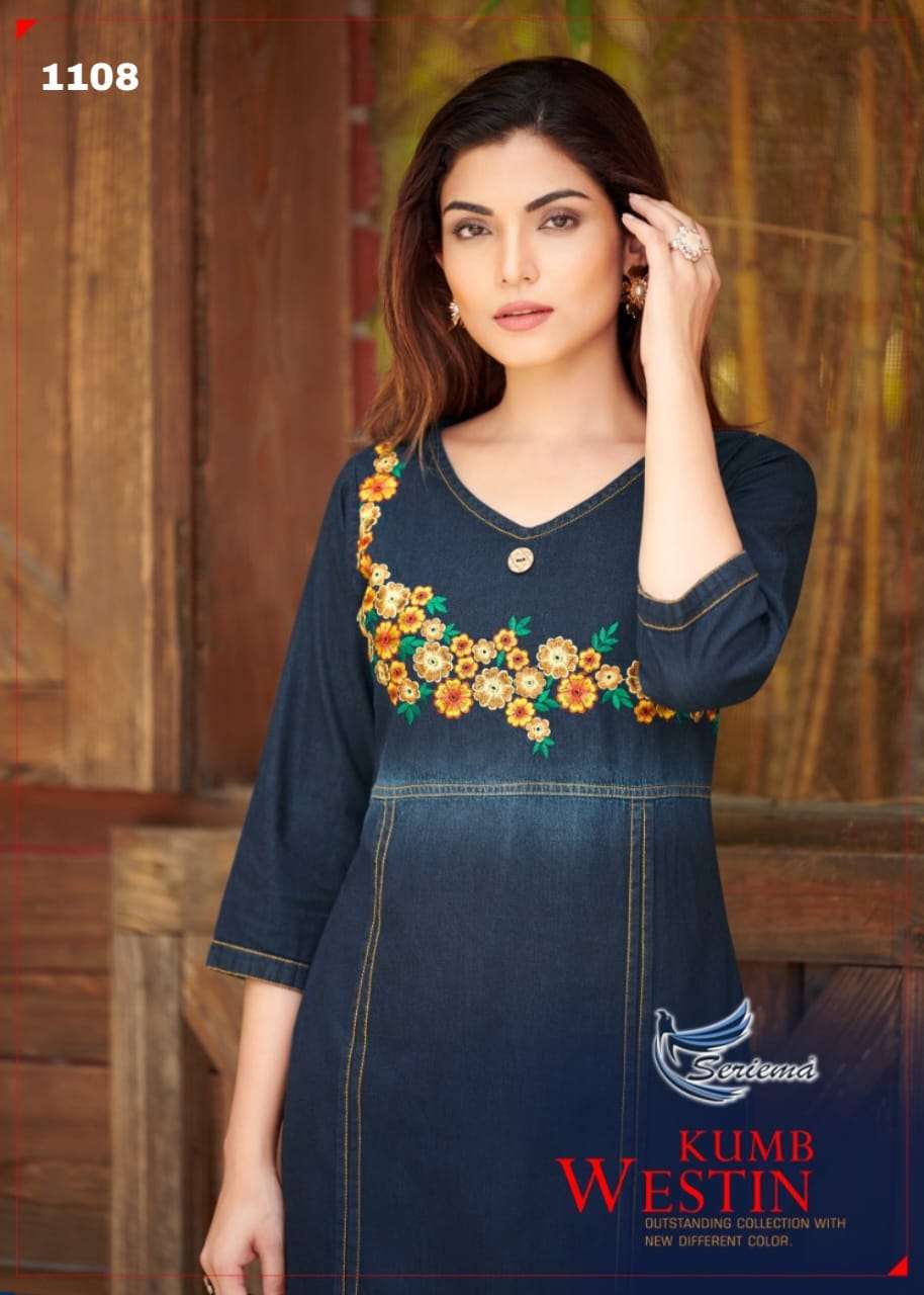 seriema funky look designer pure cotton kurti