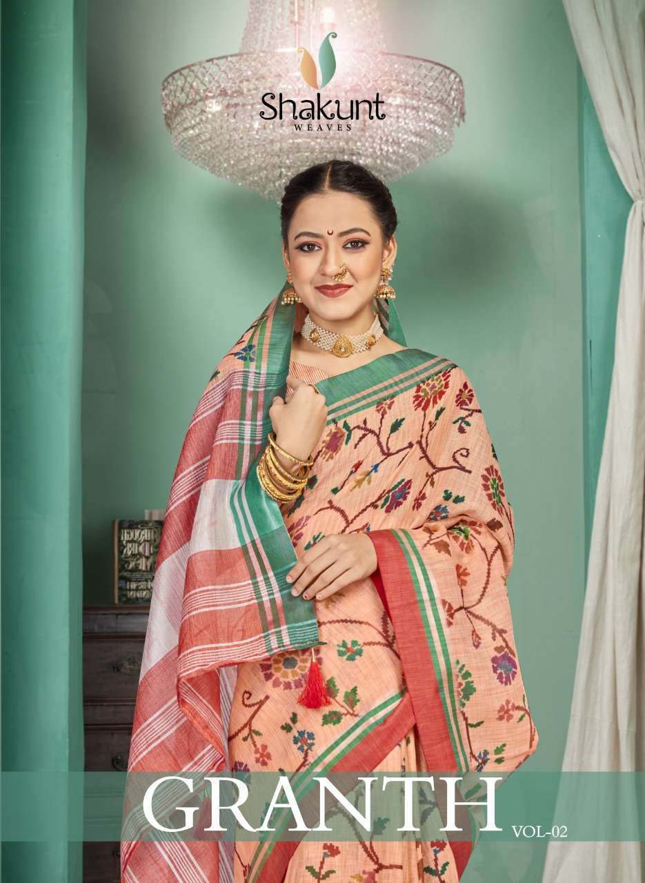 shakunt weaves granth vol 2 series 36207-36212 georgette silk saree