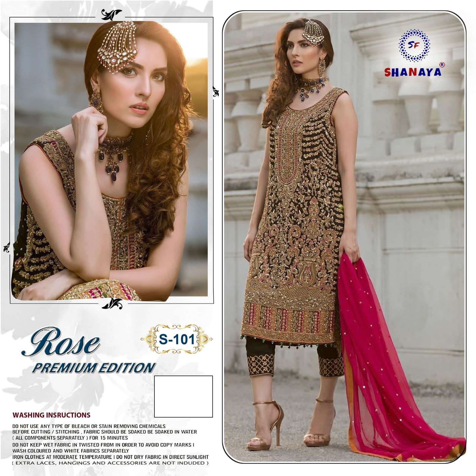 shanaya s 101 heavy faux georgette embroidered suit 